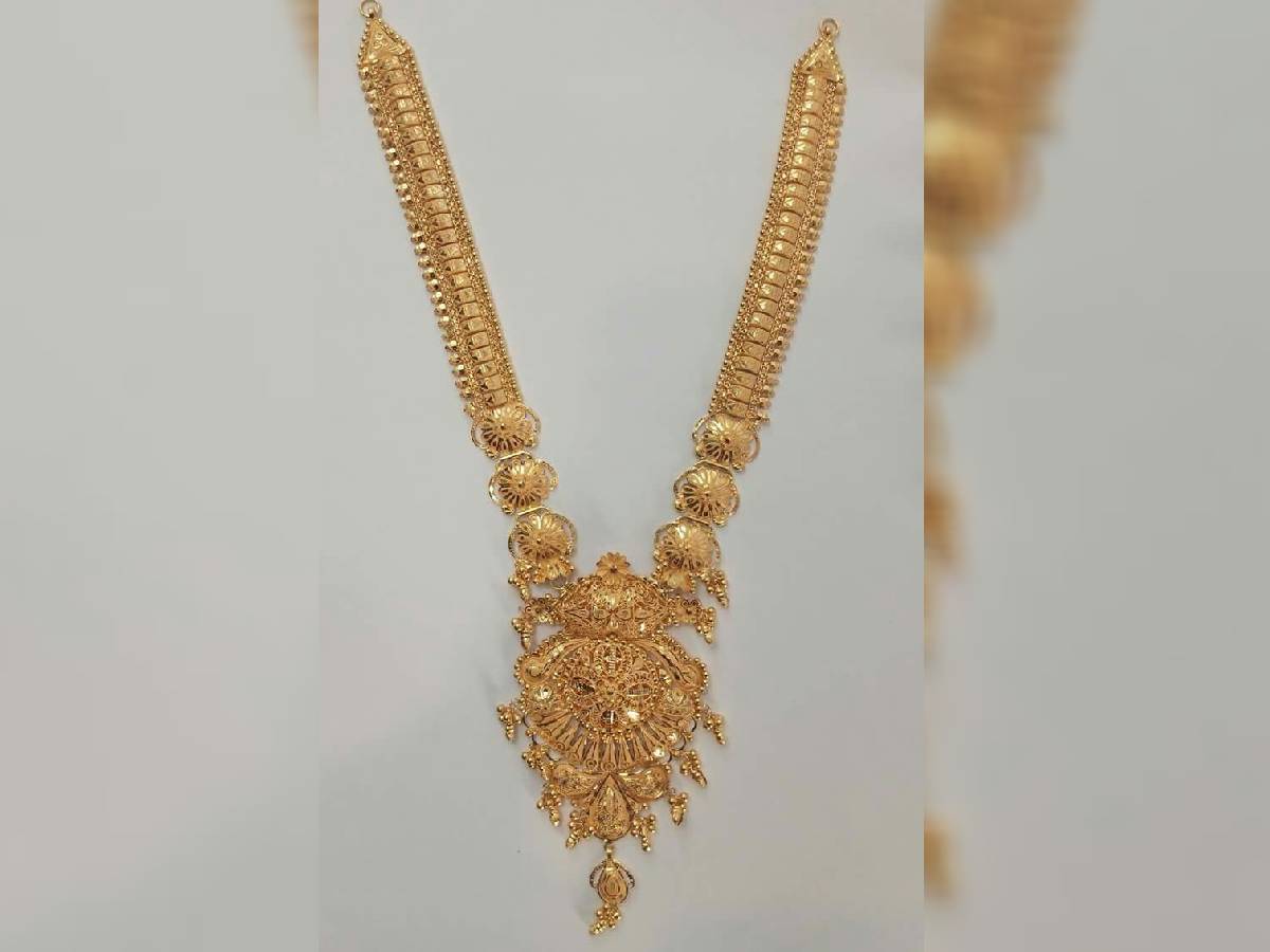 Coin Rani Har 22 kt gold rani haar in 2 tola sona rani necklace set designs in 20 ...