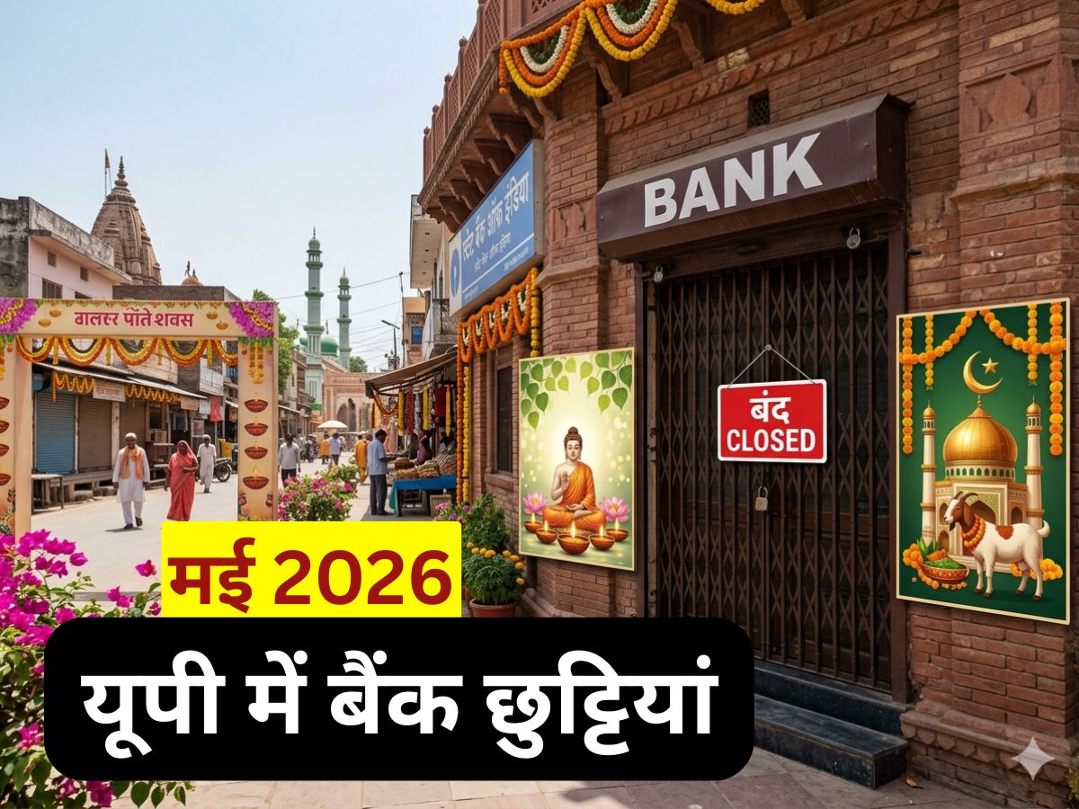 मई 2026 में यूपी में बैंक छुट्टियां: बुद्ध पूर्णिमा और बकरीद जैसे पर्व, जानिये कुल 9 दिन कब-कब बंद रहेंगे बैंक मई 2026 में यूपी में बैंक छुट्टियां: बुद्ध पूर्णिमा और बकरीद जैसे पर्व, जानिये कुल 9 दिन कब-कब बंद रहेंगे बैंक