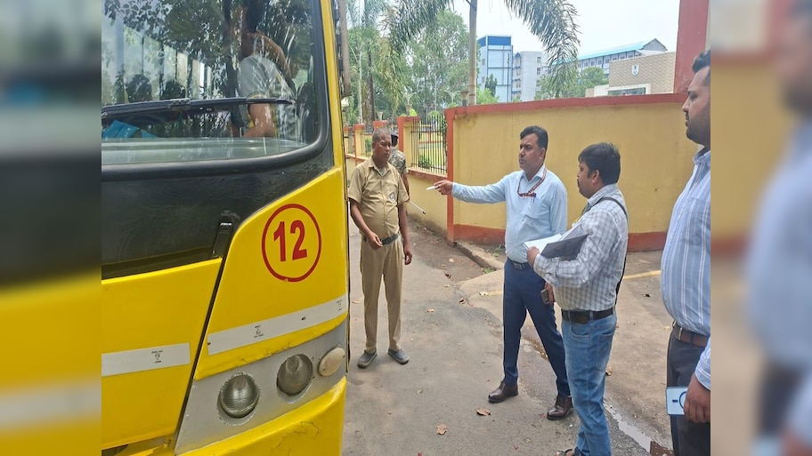 School vans-buses operating in Ranchi were inspected and fines were ...