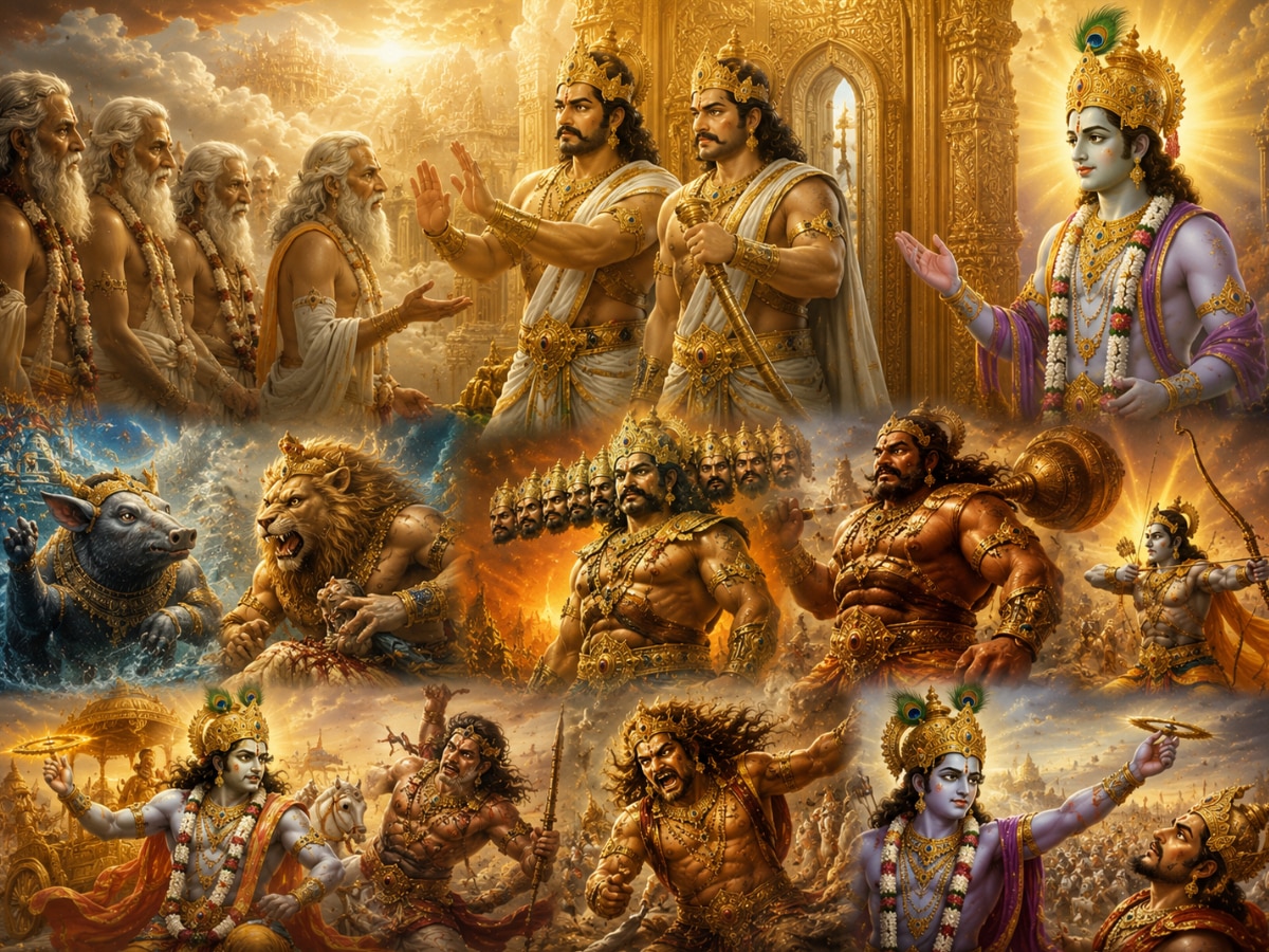 why lord vishnu gatekeepers jay vijay became monsters ravan ...