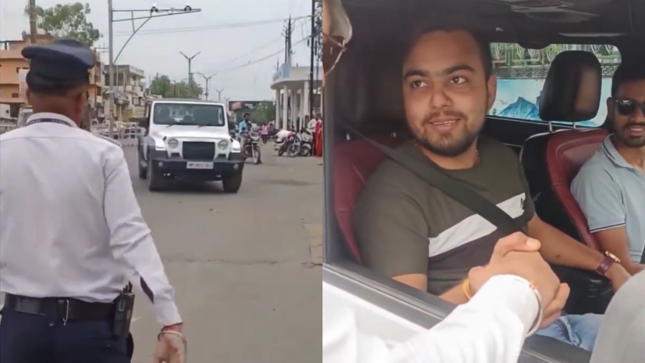 बहुत बदनाम हैं थार वाले... ट्रैफिक पुलिस ने रोका तो गाड़ीवाले का खुला ऐसा राज, उड़ गए सबके तोते!