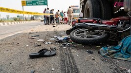 कुरुक्षेत्र हाईवे पर दर्दनाक हादसा, ट्रक ने बाइक सवार को कुचला 