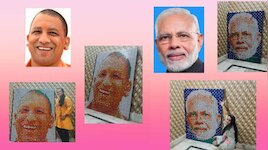क्यूब्स की दुनिया में प्रज्ञा का कमाल! 30 सेकंड में बनाई प्रेमानंद महाराज की फोटो