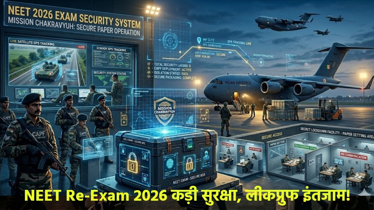 एयरफोर्स की उड़ान, स्मार्ट लॉक्स और सीक्रेट लॉकडाउन: NEET री-परीक्षा पास करने के लिए NTA का 'मिशन चक्रव्यूह', जानें क्या-क्या सुरक्षा के इंतजाम?