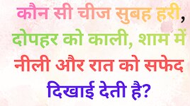 Quiz: कौन सी चीज सुबह हरी, दोपहर को काली, शाम में नीली और रात को सफेद दिखाई देती है?