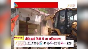 लखनऊ में हनुमान मंदिर के पास बुलडोजर एक्शन, सड़क चौड़ीकरण के लिए हटाया गया अवैध निर्माण