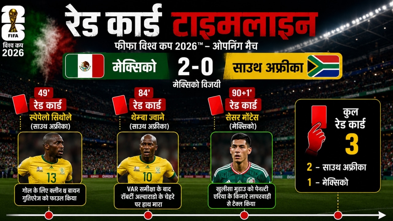 वर्ल्ड कप का पहला दिन ही बना 'अंगारा'! 2022 वर्ल्ड कप में कुल 4 रेड कार्ड थे, इस बार ओपनिंग मैच में ही रच गया इतिहास