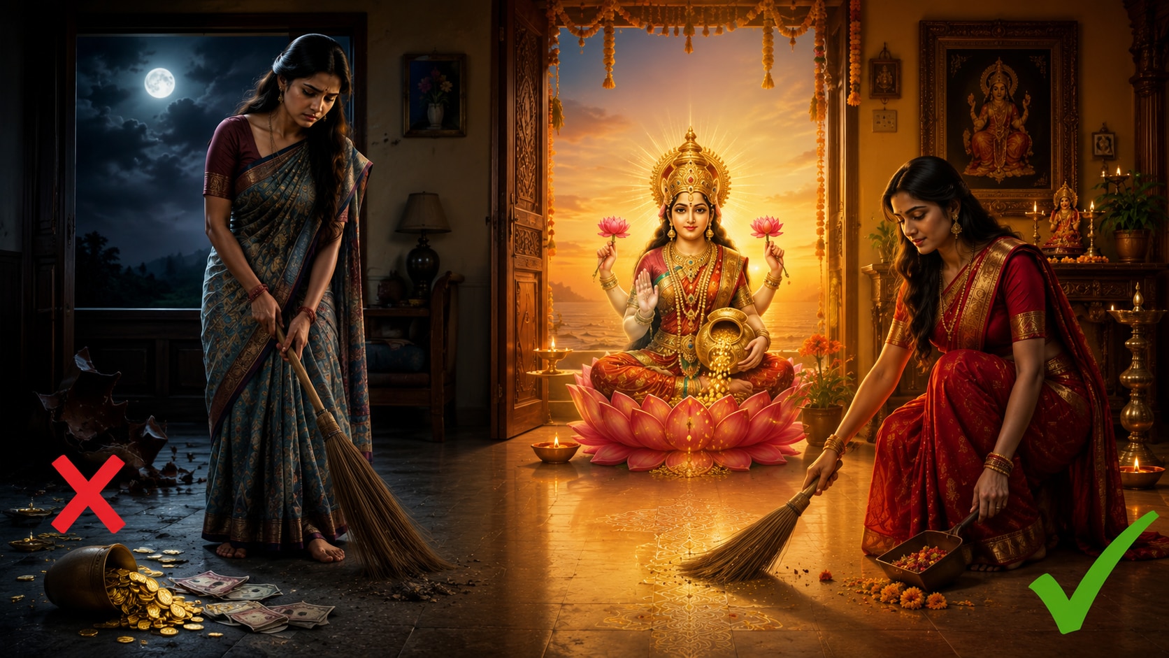 शाम को झाड़ू लगाना शुभ है या अशुभ? जानिए गरुड़ पुराण और धार्मिक मान्यताओं का दृष्टिकोण… शाम को झाड़ू लगाना शुभ है या अशुभ? जानिए गरुड़ पुराण और धार्मिक मान्यताओं का दृष्टिकोण…
