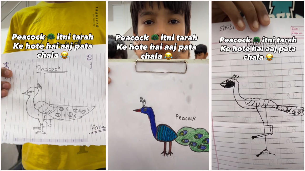 ड्रॉइंग क्लास में बच्चों ने बनाई ऐसी-ऐसी मोर की तस्वीरें, देखकर हंसते-हंसते लोटपोट हो गईं टीचर; VIDEO वायरल