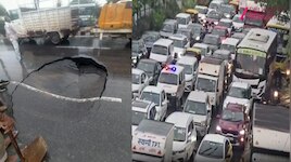 Gurugram में बारिश बनी आफत, दिल्ली-जयपुर हाईवे धंसने से लगा लंबा जाम; रूट डायवर्ट