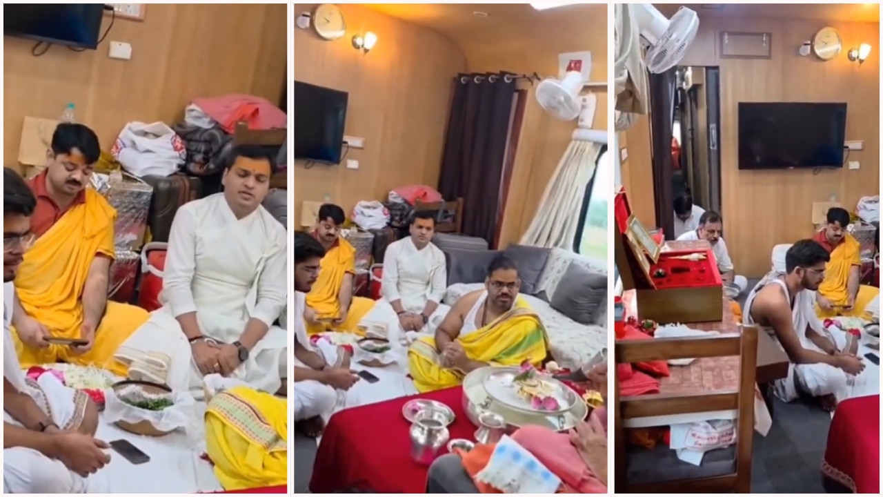 चलती ट्रेन में पूजा-पाठ का VIDEO हुआ वायरल, लोगों ने उठाए सवाल; रेलवे ने बताई पूरी सच्चाई