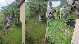 Zipline Ride पलभर में बनी दर्दनाक हादसा,सेफ्टी लॉक टूटते ही 40 फीट नीचे गिरा युवक...