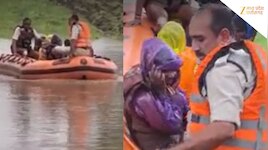 रायसेन की घोघरा नदी में अचानक आई बाढ़, धान लगाने गए 9 मजदूर फंसे