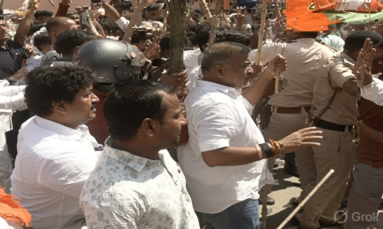 पटना में सदाकत आश्रम पर भाजपा और कांग्रेस के कार्यकर्ता आमने-सामने, खूब चलीं लाठियां