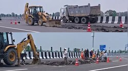Lucknow-Kanpur Expressway उद्घाटन के 12वें दिन धंसा, पहली ही बारिश में खुली पोल