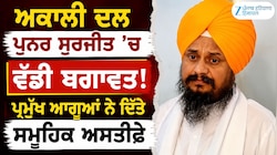ਅਕਾਲੀ ਦਲ ਪੁਨਰ ਸੁਰਜੀਤ 'ਚ ਵੱਡੀ ਬਗਾਵਤ! ਪ੍ਰਮੁੱਖ ਆਗੂਆਂ ਨੇ ਦਿੱਤੇ ਸਮੂਹਿਕ ਅਸਤੀਫ਼ੇ