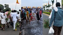 करोड़ों के एयरपोर्ट पर शर्मनाक हरकत! फव्वारे में मस्ती और गमले चोरी करते दिखे लोग