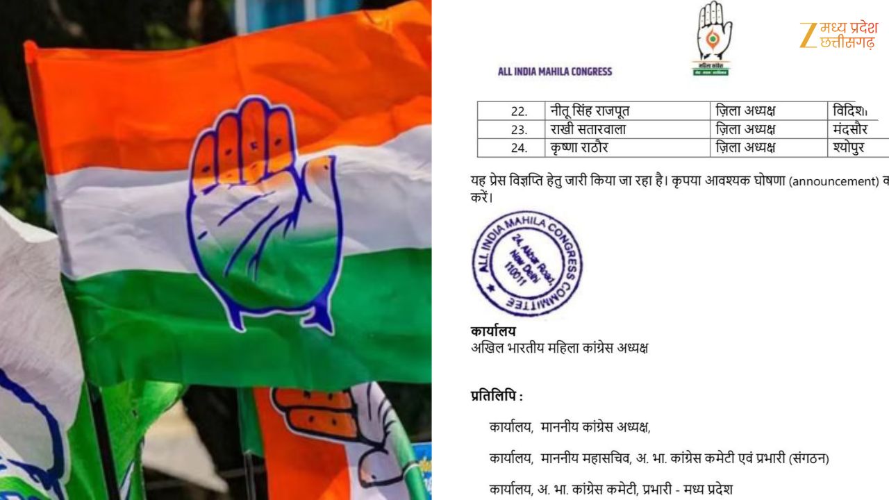 संगठन विस्तार की ओर MP महिला कांग्रेस, ग्वालियर समेत 24 जिलों में जिला अध्यक्षों की नियुक्ति; देखें किसे कहां मिली जिम्मेदारी? संगठन विस्तार की ओर MP महिला कांग्रेस, ग्वालियर समेत 24 जिलों में जिला अध्यक्षों की नियुक्ति; देखें किसे कहां मिली जिम्मेदारी?