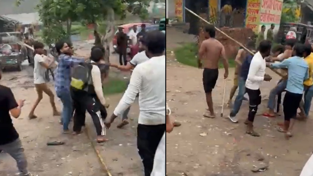 अलीगढ़ में लूडो का खेल बना जंग का अखाड़ा: महेशपुर चौराहे पर आमने-सामने आए दो गुट, बीच सड़क जमकर मारपीट