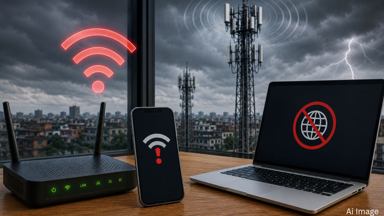 बारिश शुरू होते ही क्यों स्लो हो जाता है आपका Internet? Wi-Fi से 5G तक पर पड़ता है असर, जानें बचने का तरीका.. बारिश शुरू होते ही क्यों स्लो हो जाता है आपका Internet? Wi-Fi से 5G तक पर पड़ता है असर, जानें बचने का तरीका..