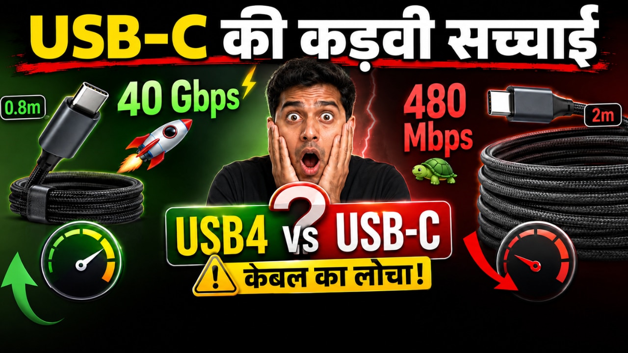 USB4 vs USB-C का पूरा सच: दिखने में गोल लेकिन अंदर से जमीन-आसमान का अंतर! नया केबल लेने से पहले जान लें यह टेक्निकल लोचा