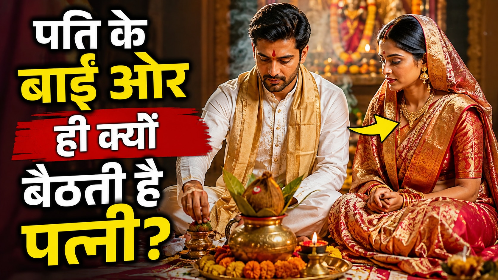 सिर्फ एक परंपरा या कोई गहरा रहस्य? जानिए पूजा-पाठ में पत्नी को क्यों दिया जाता है पति के बाईं ओर स्थान..