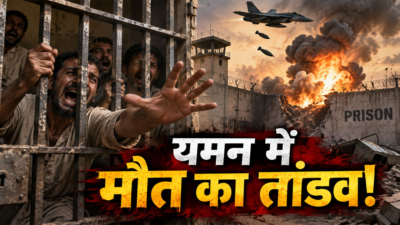 जेल के भीतर गिरी तबाही! अल-जौफ में खौफनाक हवाई हमला, चारों तरफ मलबा और चीख-पुकार; कई हताहत जेल के भीतर गिरी तबाही! अल-जौफ में खौफनाक हवाई हमला, चारों तरफ मलबा और चीख-पुकार; कई हताहत