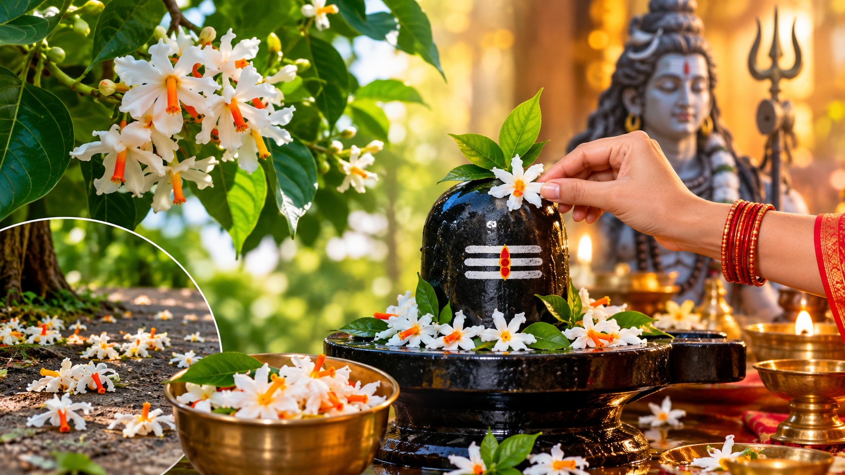 पेड़ से तोड़कर कभी न चढ़ाएं हरसिंगार का फूल, जानें शिव पूजा का सबसे जरूरी नियम