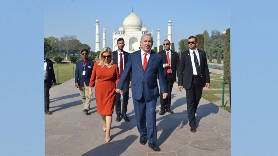 Israeli Prime Minister Benjamin Netanyahu and his Wife Sara Visit Taj Mahal Israeli Prime Minister Benjamin Netanyahu and his Wife Sara Visit Taj Mahal