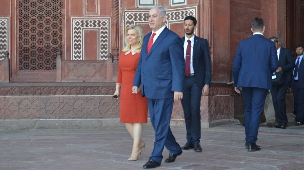 Israeli Prime Minister Benjamin Netanyahu and his Wife Sara Visit Taj Mahal Israeli Prime Minister Benjamin Netanyahu and his Wife Sara Visit Taj Mahal