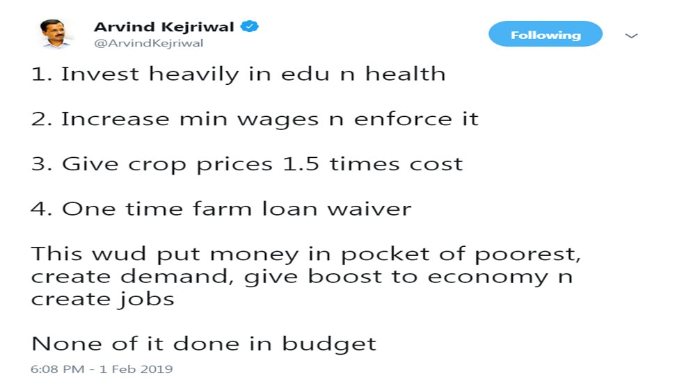 Arvind Kejriwal says Interim Budget of Modi government its &#039;final jumla&#039;