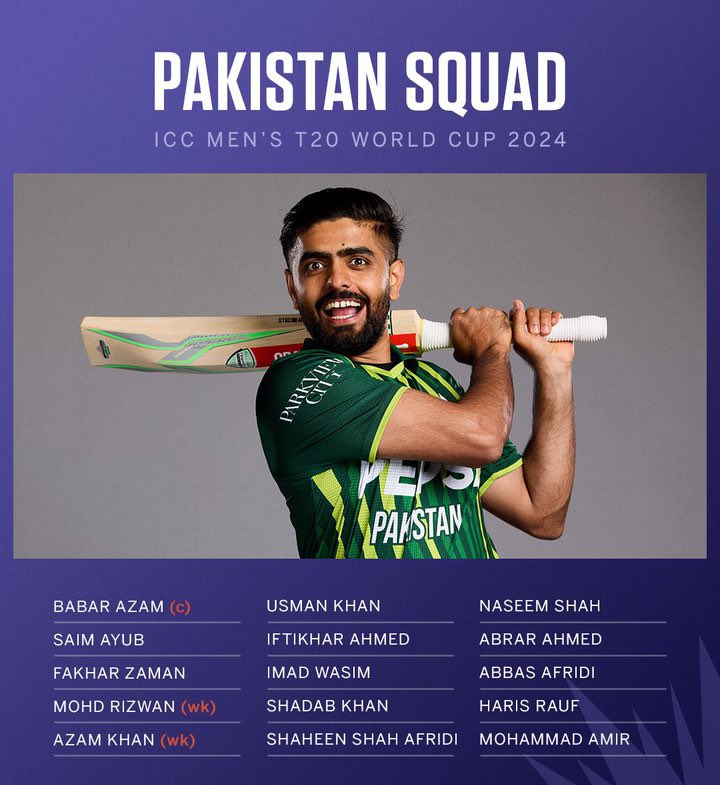 Pakistan T20 World Cup 2024 Squad