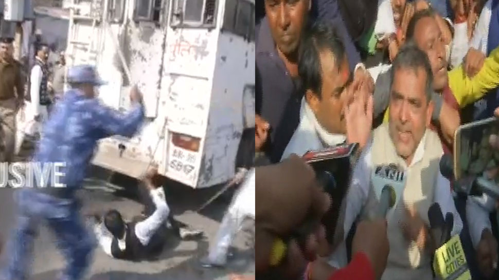 Bihar police lathi charge on Rlsp workers in Patna