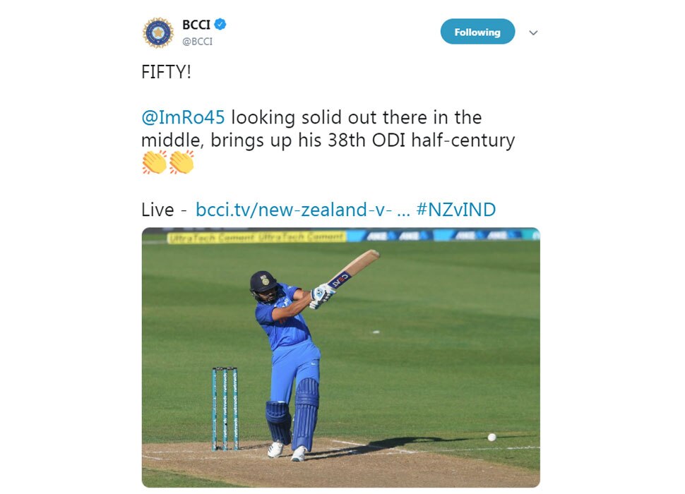 Rohit hit splendid 50 vs NZ