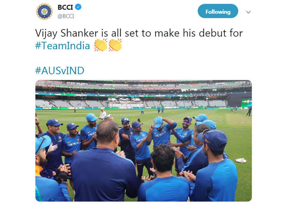 Vijay Shankar ODI Debut