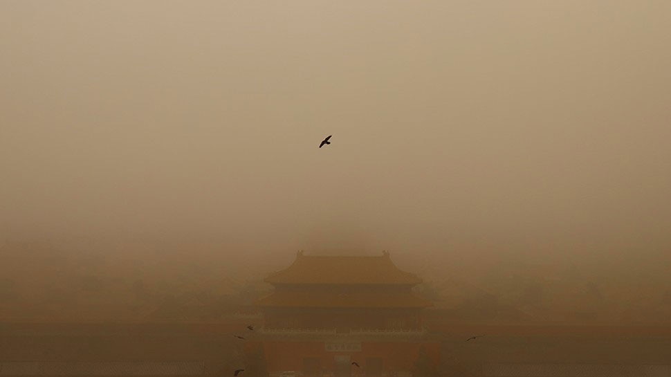 Biggest Sandstorm In Decade Turns Beijing Skies Yellow अचानक पीली पड़