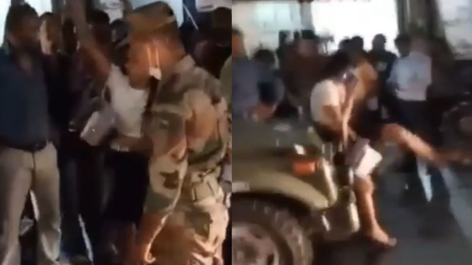 drunk girl high voltage drama on gwalior road stopped Army jeep mp ...