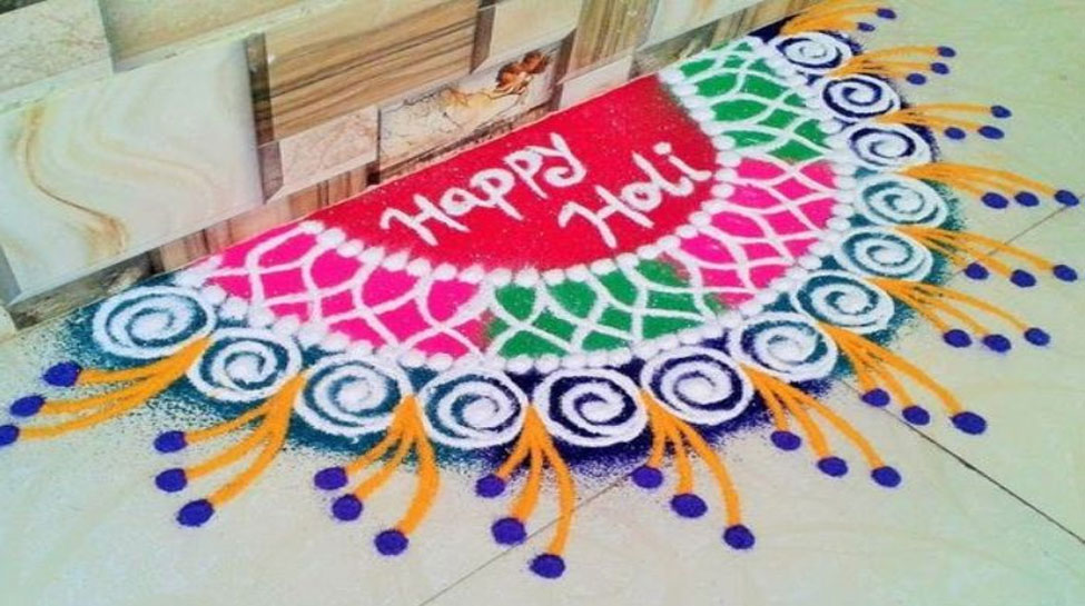 Uniqe Holi Rangoli Designs