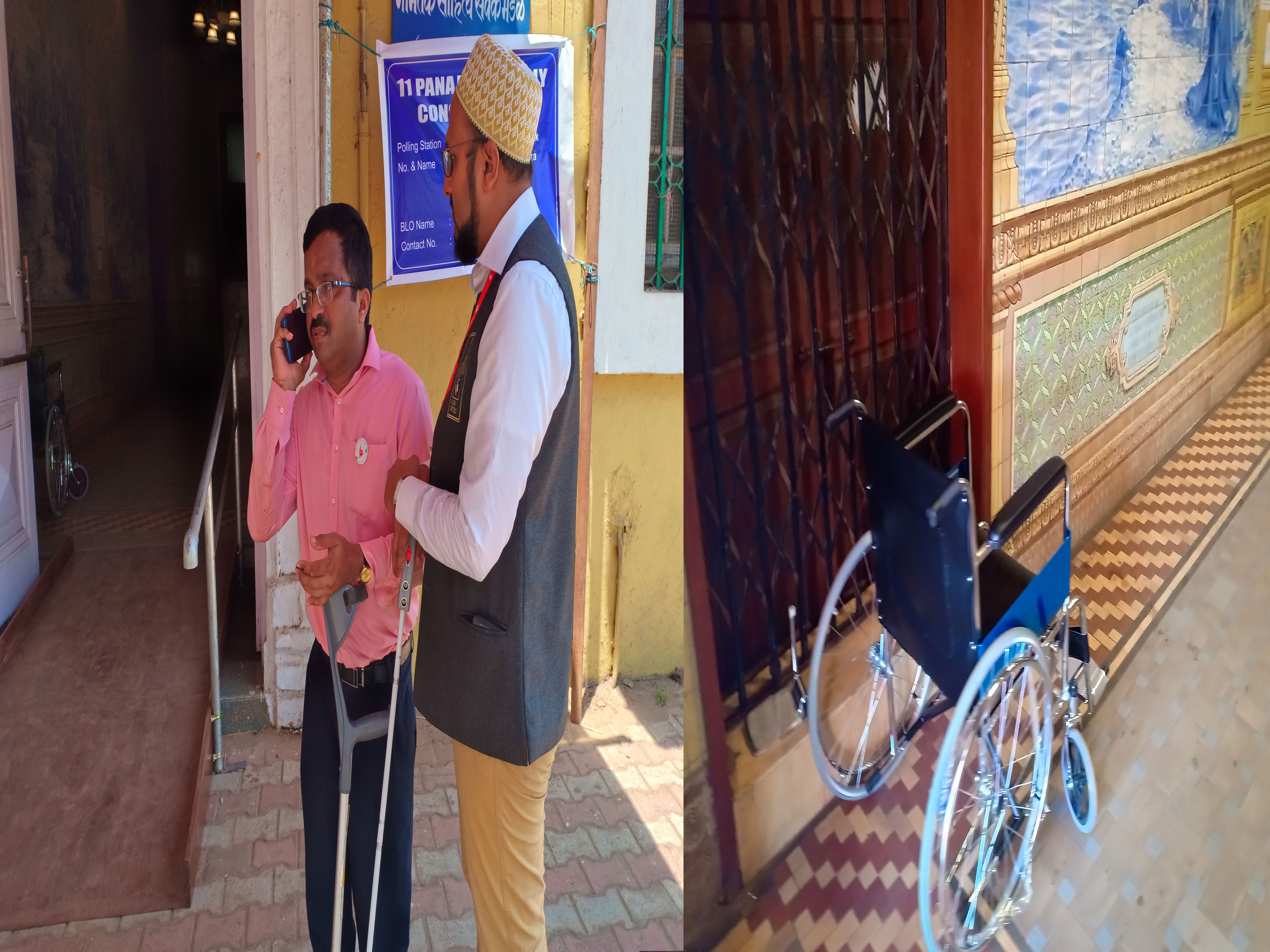 Two polling stations in Goa are running by thirty handicapped officers
