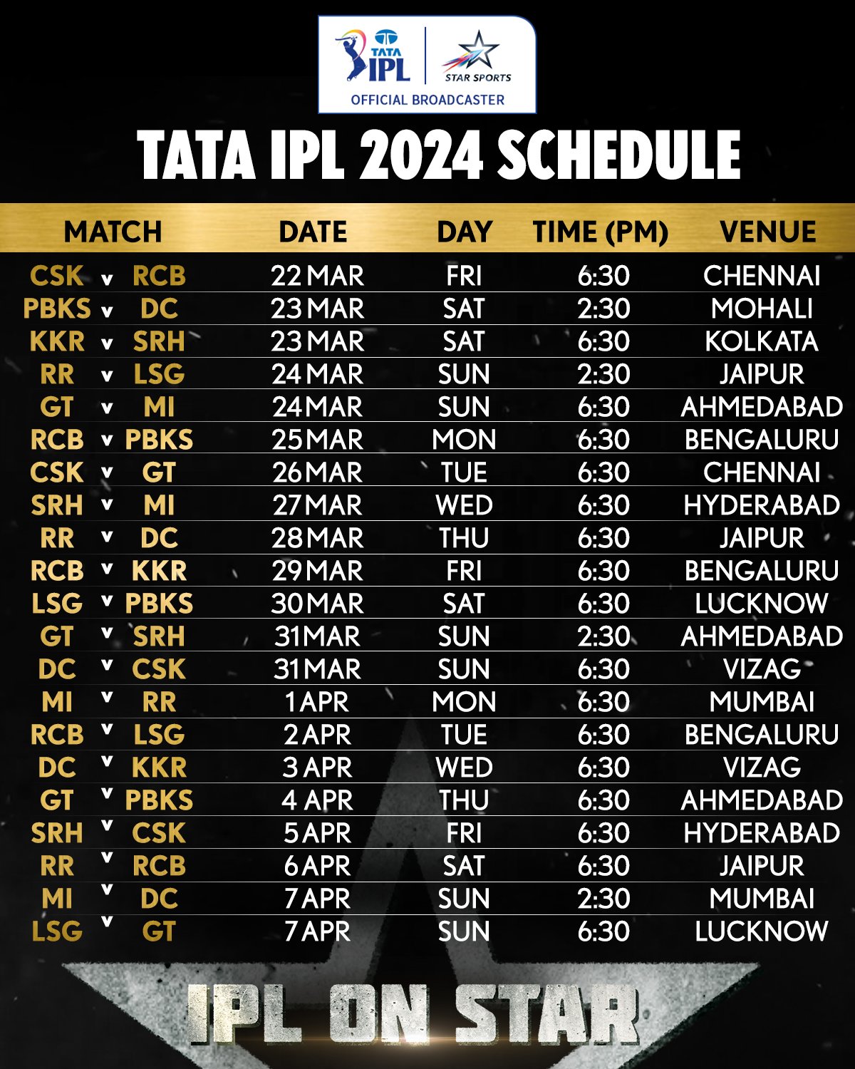 IPL 2024 Schedule Announced RCB will play the first match know When and