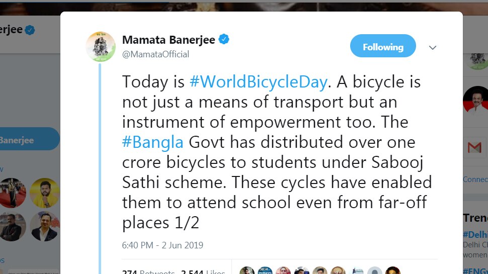 Mamata Banerjee tweet