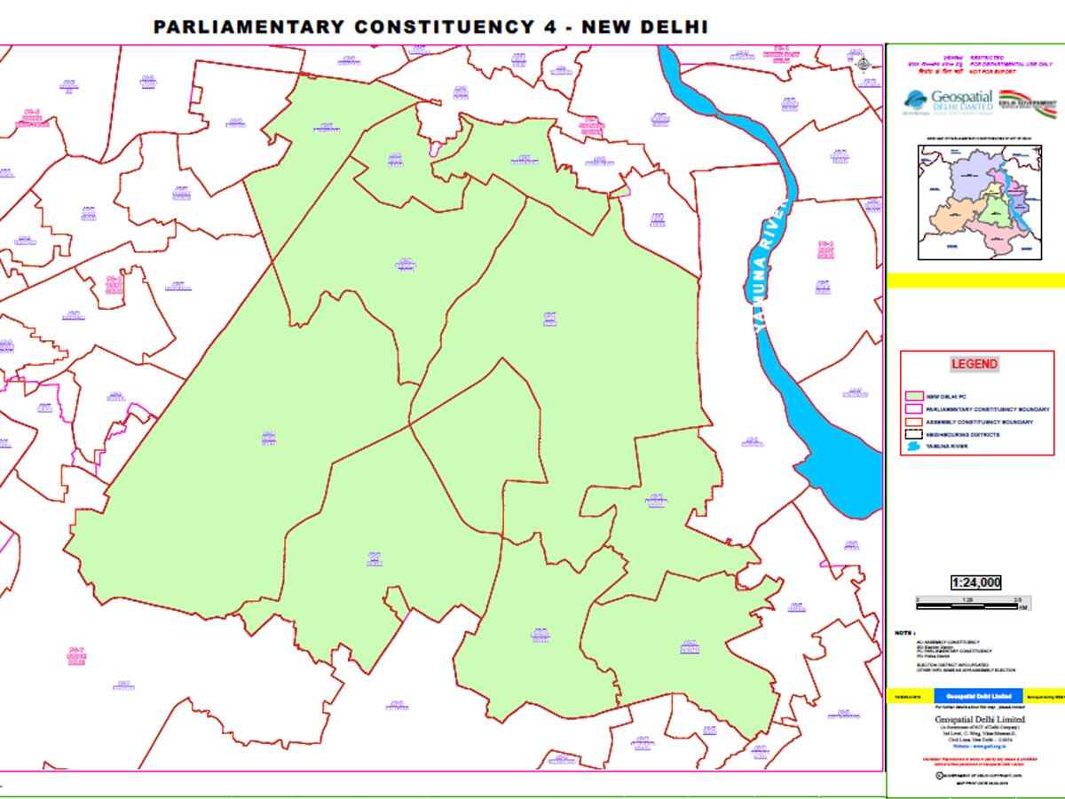 New Delhi Lok Sabha Election 2024 Constituency Details Date News   New Delhi Lok Sabha Map 