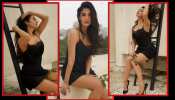 jannat girl sonal chauhan flaunting figure in black satin dress viral photos