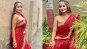 Bhojpuri Actress Monalisa ready for Ratri ke Yatri web series red saree look goes viral