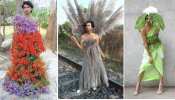 Neel ranaut vellage social media influencer wears dresses of flowers and leaves