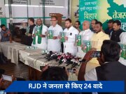 1 करोड़ नौकरी, बिहार को विशेष राज्य का दर्जा... RJD ने अपने घोषणा पत्र में जनता से किए ये 24 वादे