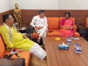 Rajasthan lok sabha election 2024 Visual of  CM Bhajanlal discussing with officials in BJP office 