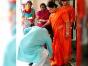Rajasthan Lok Sabha Election 2024 Former Dushyant Singh touched  feet of maa Vasundhara Raje
