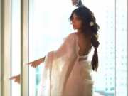 Video of Shama Sikander in white saree look went viral
