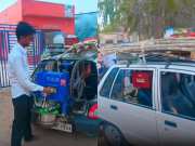 Desi Jugaad Sugarcane juice extraction machine fitted in car itself 